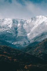 Cold winter scenery on the mountains.