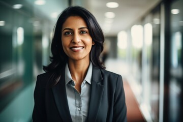 Fototapeta premium Business woman businesswoman walking smiling in office building