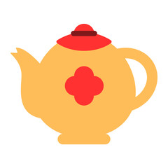 Teapot Flat Style in Design Icon