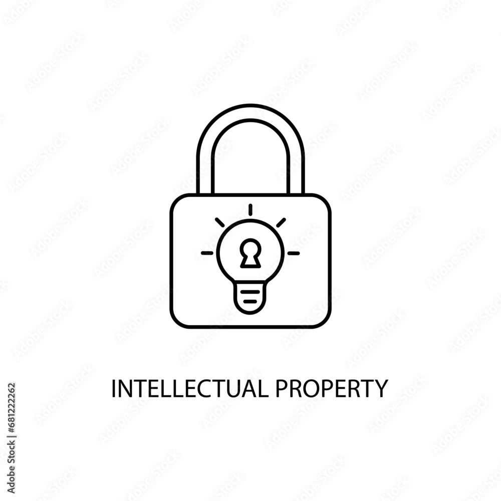 Wall mural Intellectual property concept line icon. Simple element illustration. Intellectual property concept outline symbol design.