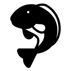 Carp Fish Glyph Icon Design Vector