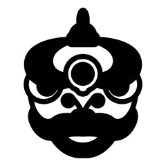 Dragon Head Glyph Icon Design Vector