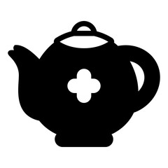 Teapot Glyph Icon Design Vector