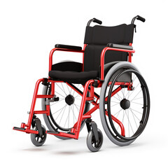 wheelchair isolated on white background, AI Generative.