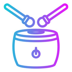 Drum Gradient Icon Design Vector