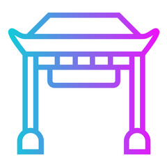 Torii Gate Gradient Icon Design Vector