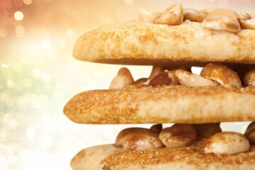 Tasty sweey home made cookies stacked