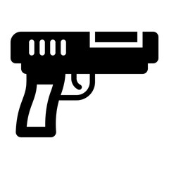 Fototapeta premium Gun black solid glyph icon