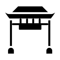Torii Gate Solid Icon Design Vector