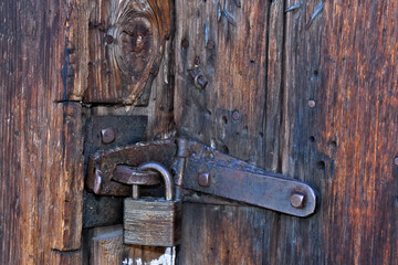 Lock on latch from old miners cabin