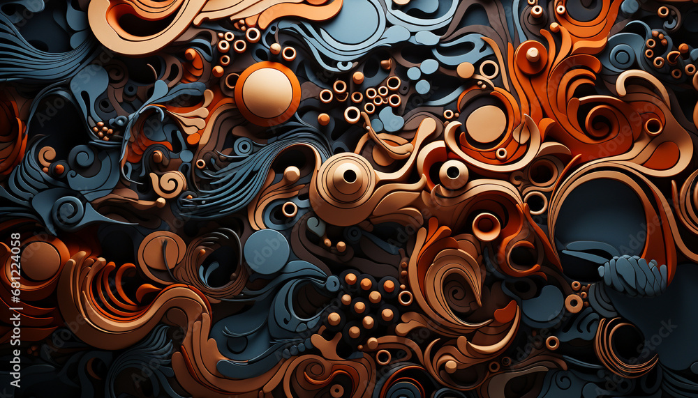 Poster abstract backdrop with modern geometric shapes in multi colored celebration generated by ai