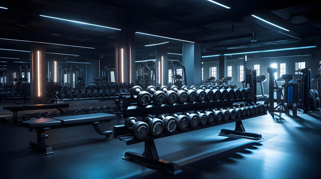 mancuernas y pesas de gimnasio para estar en forma