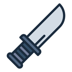 Knife colorful filled line icon