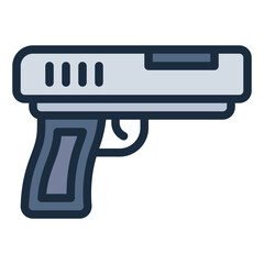 Fototapeta premium Gun colorful filled line icon