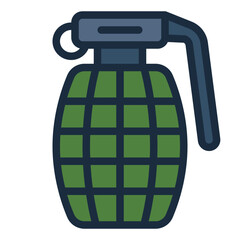 Fototapeta premium Grenade colorful filled line icon
