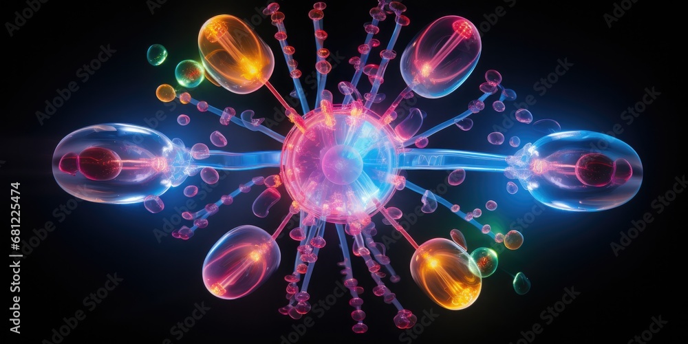 Poster a bunch of bubbles that are in the shape of a flower. generative ai.