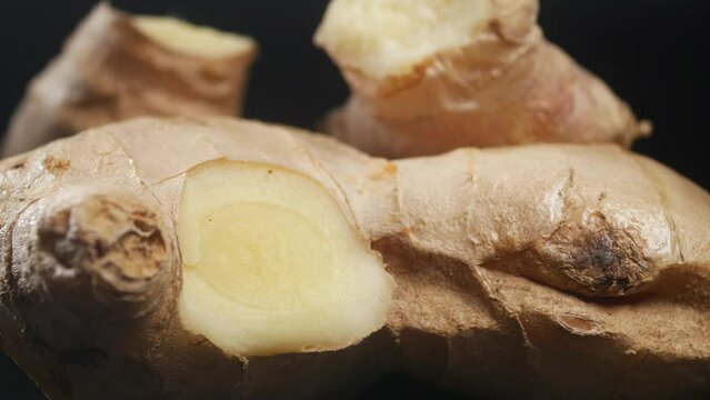 Close up of Gingers on black background 