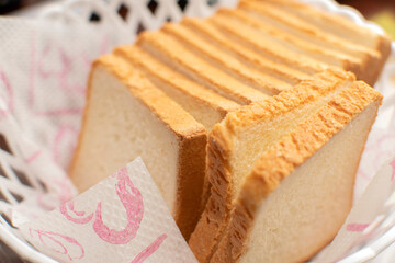 Top view of a sliced bread	