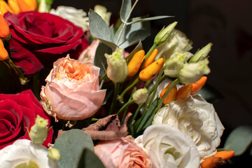 Closeup view of a bouquet of flowers	