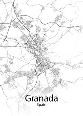Granada Spain minimalist map