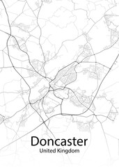 Doncaster United Kingdom minimalist map