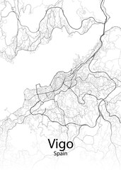 Vigo Spain minimalist map