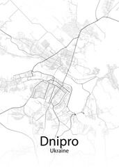 Dnipro Ukraine minimalist map
