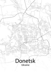 Fototapeta na wymiar Donetsk Ukraine minimalist map