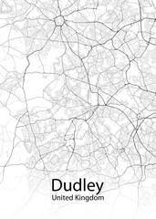 Fototapeta na wymiar Dudley United Kingdom minimalist map