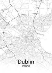 Fototapeta na wymiar Dublin Ireland minimalist map