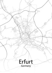 Erfurt Germany minimalist map