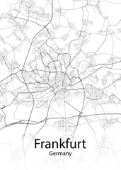 Frankfurt Germany minimalist map
