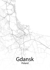 Gdansk Poland minimalist map