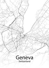Geneva Switzerland minimalist map