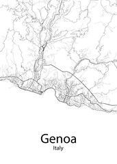 Genoa Italy minimalist map