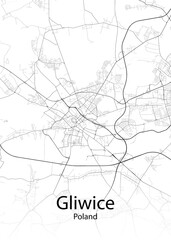 Gliwice Poland minimalist map