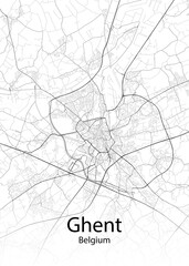 Ghent Belgium minimalist map