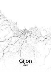 Gijon Spain minimalist map