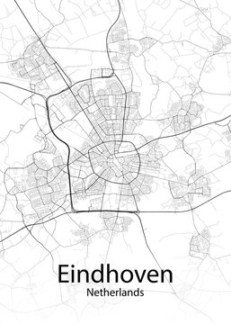 Eindhoven Netherlands minimalist map