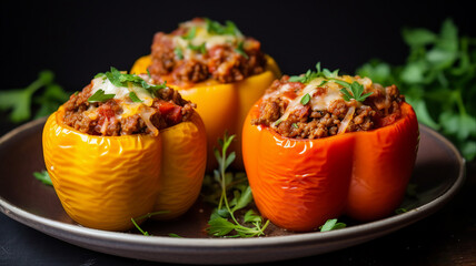 Savory Stuffed Bell Peppers with Ground Beef 