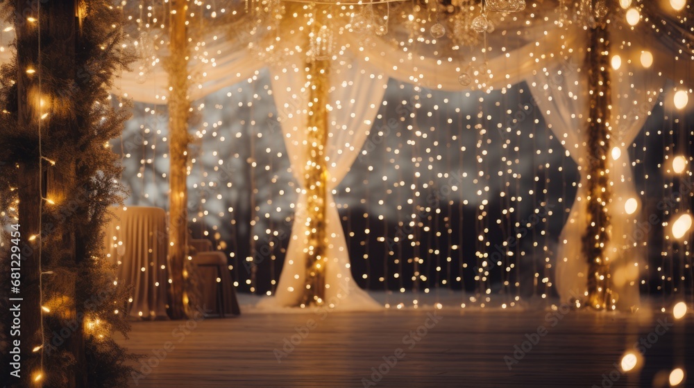 Poster christmas background filled with twinkling string lights