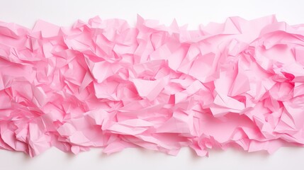 pieces of pink torn paper.