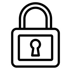 Padlock black outline icon