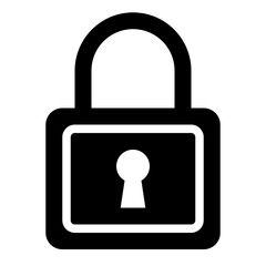 Padlock black solid glyph icon