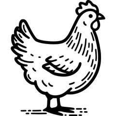 Chicken icon hand drawn vector design illustration