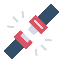 Seatbelt colorful flat icon