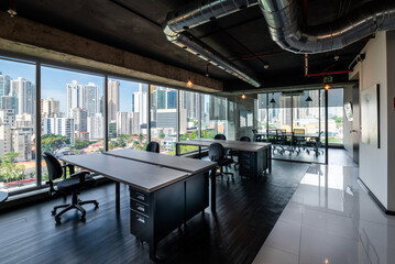 Furnished and equipped offices for rent in the business district of Panama City - obrazy, fototapety, plakaty