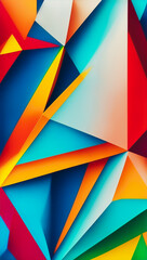 Abstract background of multi-colored paper geometric shapes - triangles