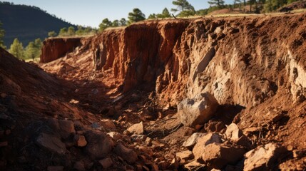 Fototapeta na wymiar Understanding the Harsh Effects of Soil Erosion and the Global Efforts to Combat It. Generative AI