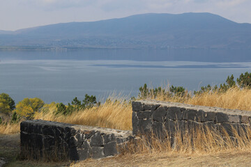 fence on the Sevan Lake in the mountains
